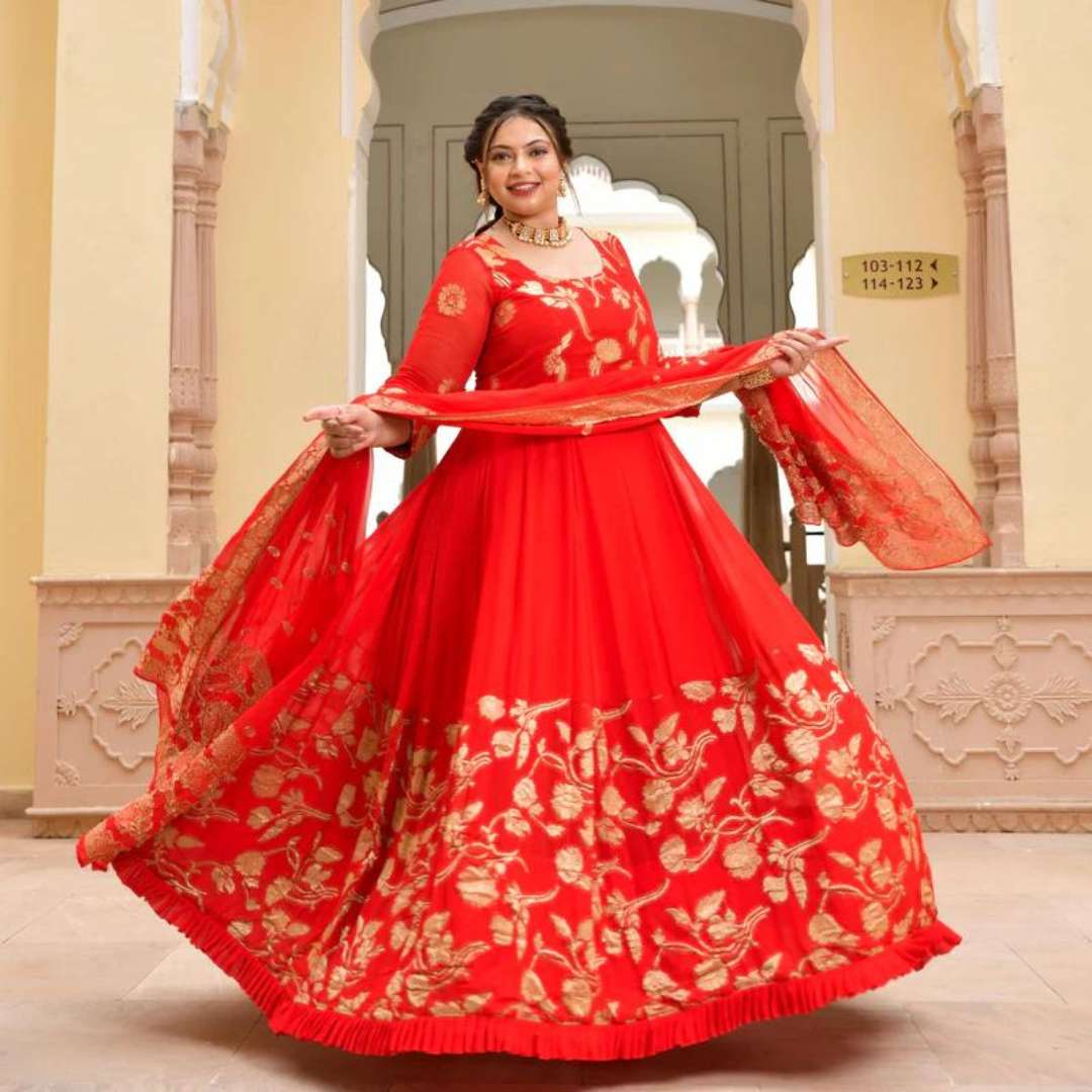 Scarlet Sage Banarasi Anarkali Dress