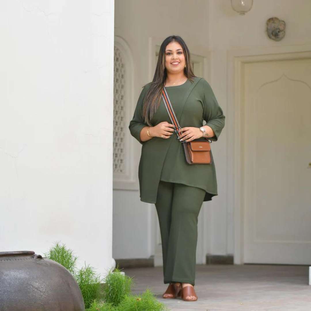 Olive Lady Stretchable Co-Ord Set